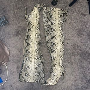 Thigh High Snake Print Boot